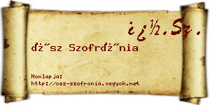 Ősz Szofrónia névjegykártya